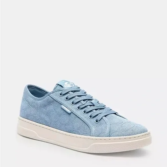 COACH MENS CANVAS BLUE SNEAKERS - Picture 6 of 13